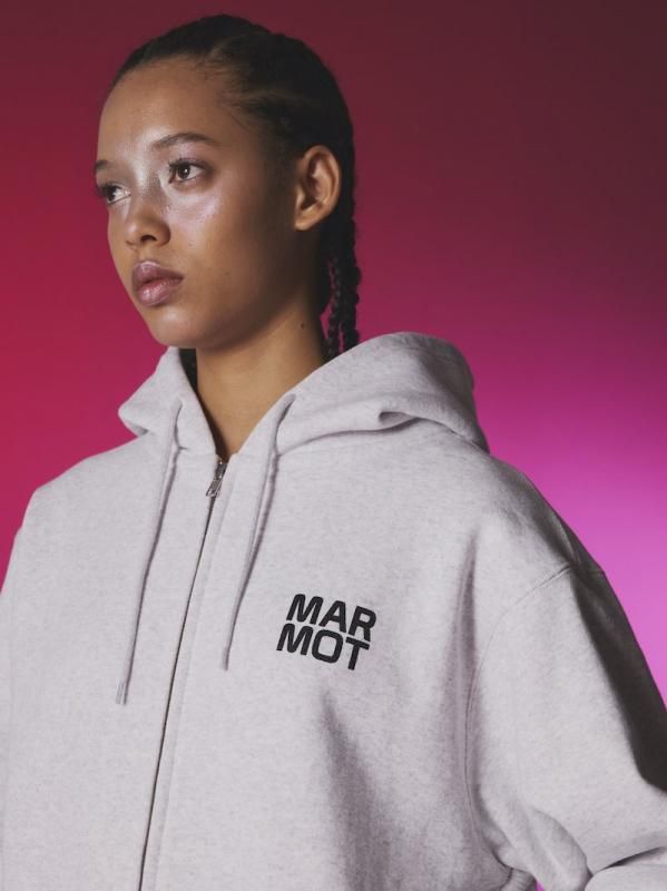 MARMOT CAPITAL] マーモット キャピタル LOGO ZIP UP HOODIE(WHITE)