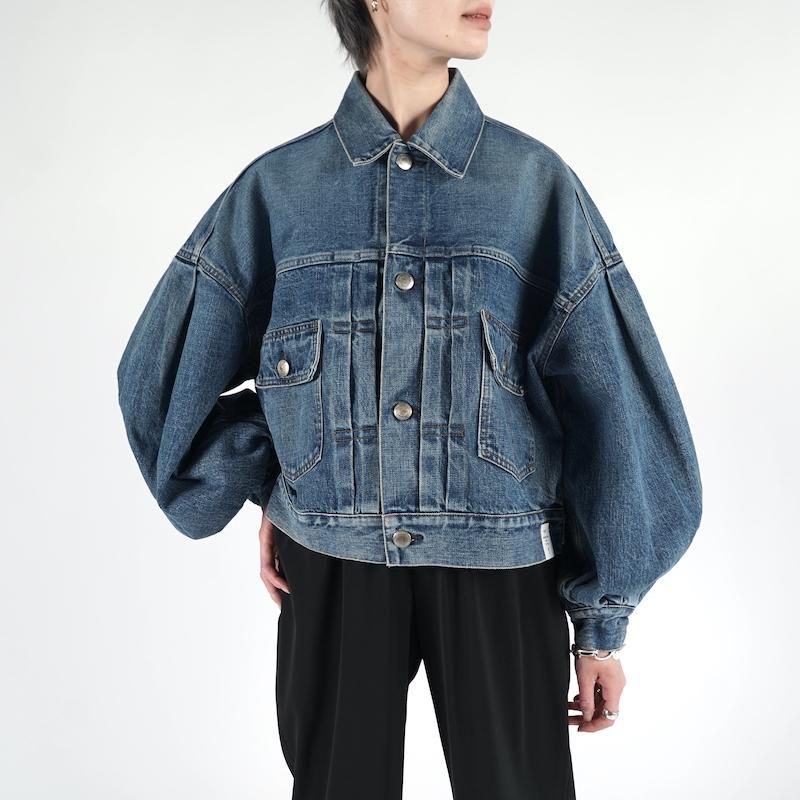 HYKE] ハイク BALLOON SLEEVE DENIM JK / TYPE2(USED WASH BLUE)