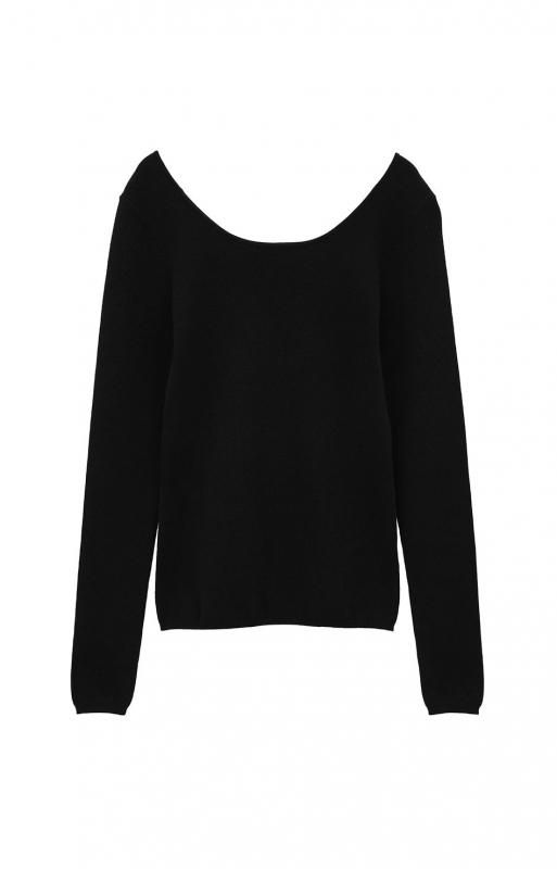 CLANE] クラネ ARRANGE RIBBON KNIT TOPS(BLACK)