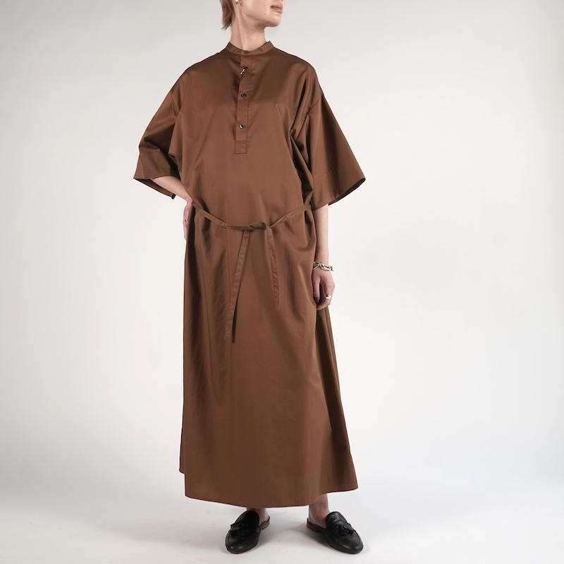 <img class='new_mark_img1' src='https://img.shop-pro.jp/img/new/icons6.gif' style='border:none;display:inline;margin:0px;padding:0px;width:auto;' />[Graphpaper] եڡѡ Silicon Poplin 3/4 Sleeve Smock Dress(BROWN)