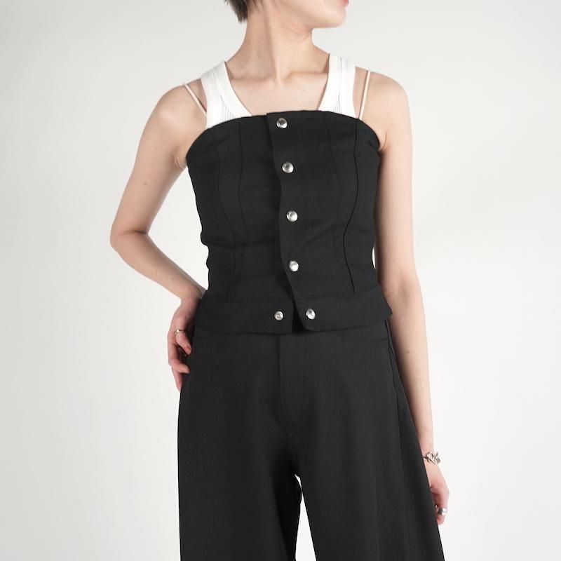 <img class='new_mark_img1' src='https://img.shop-pro.jp/img/new/icons6.gif' style='border:none;display:inline;margin:0px;padding:0px;width:auto;' /> [HYKE] ϥ OXFORD STRAPLESS TOP(BLACK)