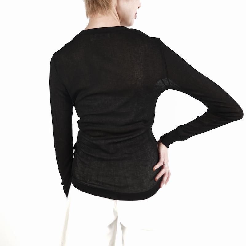 Ernie Paloアーニーパロ Sheer Rib cardigan Ernie Palo] アーニーパロ Sheer Rib Vneck Cardigan(WHITE)