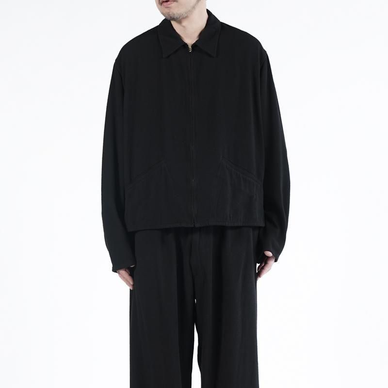COMOLI シルクネップ ジップショートジャケット BLACK