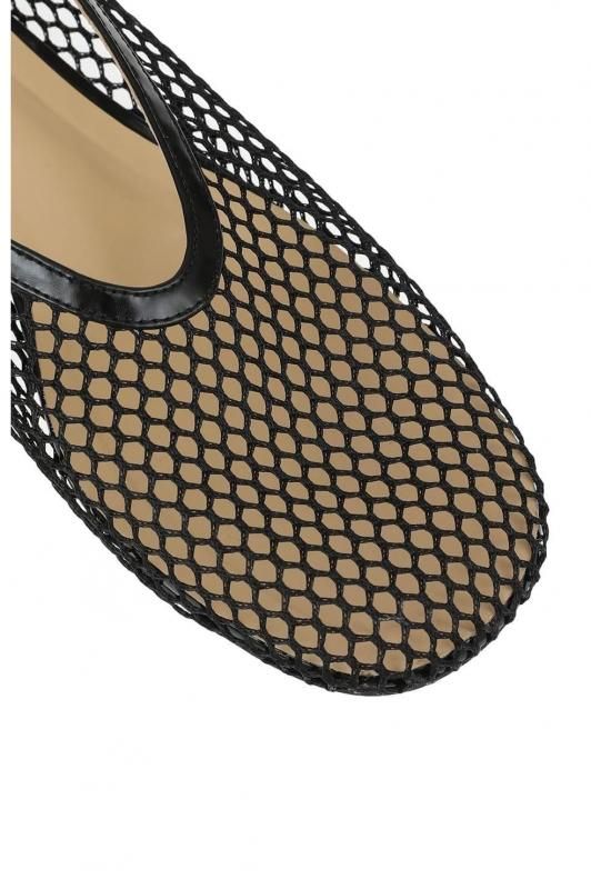 CLANE] クラネ MESH OBLIQUE TOE FLAT SHOES(BLACK)