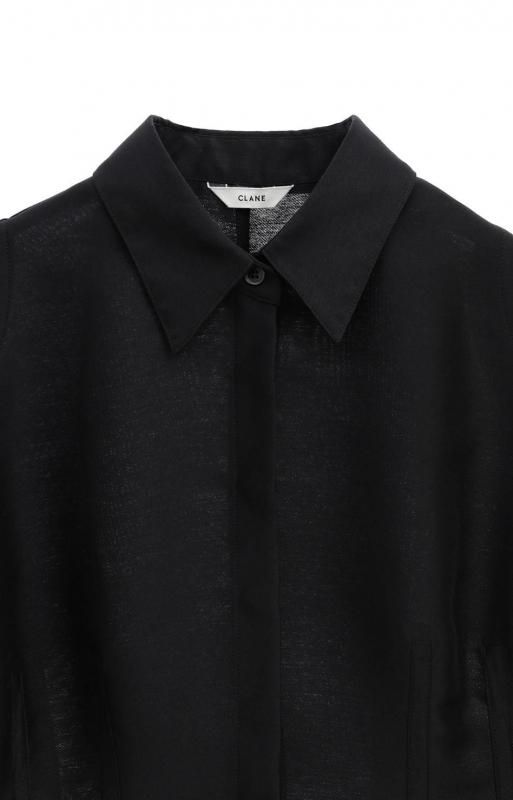 CLANE] クラネ WAIST SHAPE PUFF SLEEVE TOPS(BLACK)