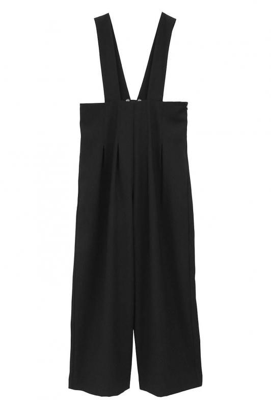 CLANE] クラネ HIGH WAIST SUSPENDER PANTS(BLACK)