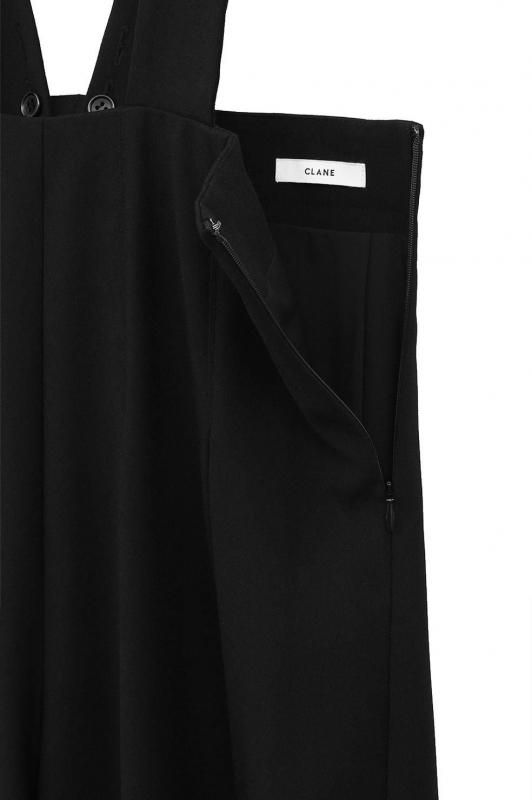 CLANE] クラネ HIGH WAIST SUSPENDER PANTS(BLACK)