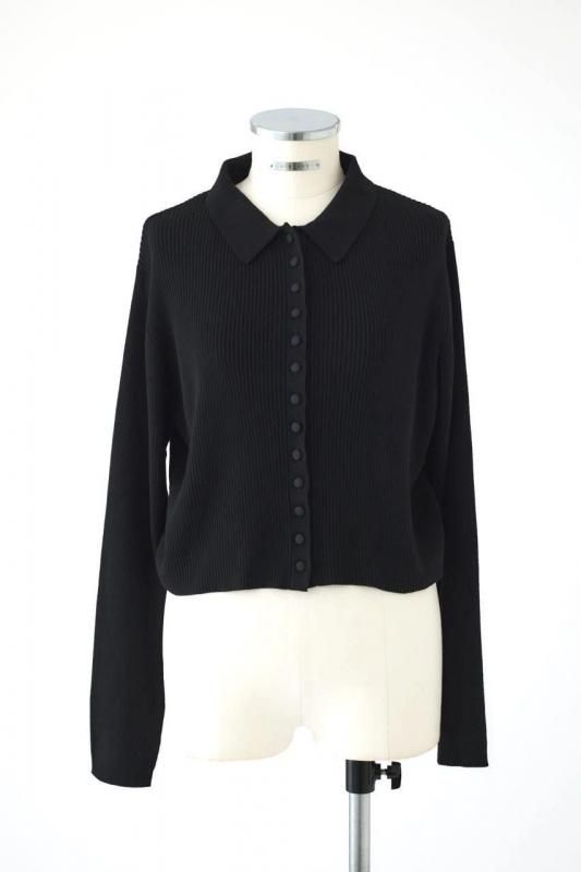 リムアーク　Pattern knitting cotton knit 36 黒 RIM.ARK] リムアーク Minimum knit CD(BLACK)