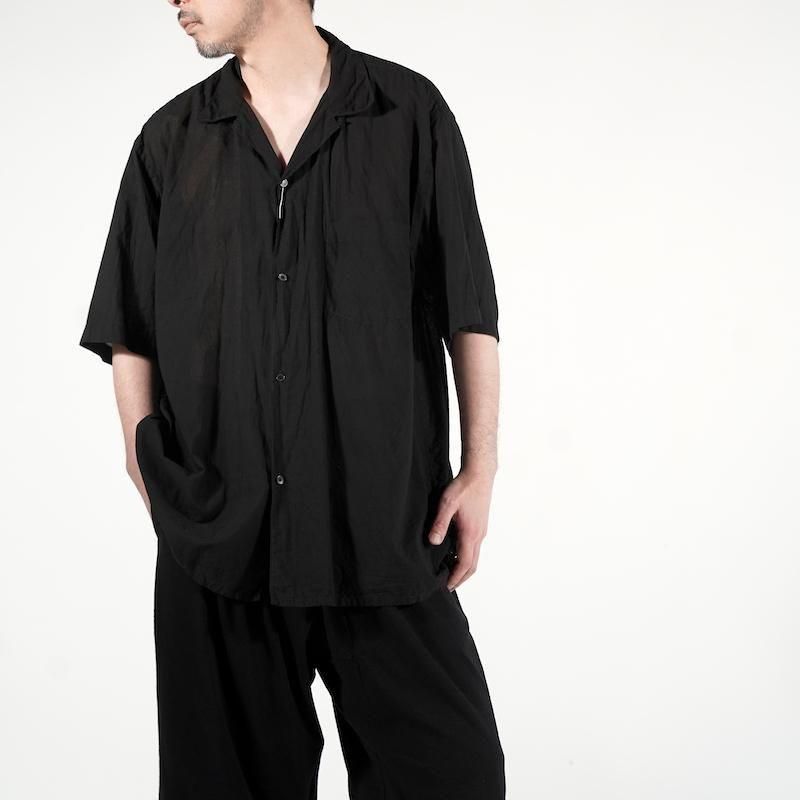 25ss COMOLI KHADIコットン半袖オープンカラーシャツ サイズ4 COMOLI (コモリ) KHADIコットン 半袖オープンカラーシャツ