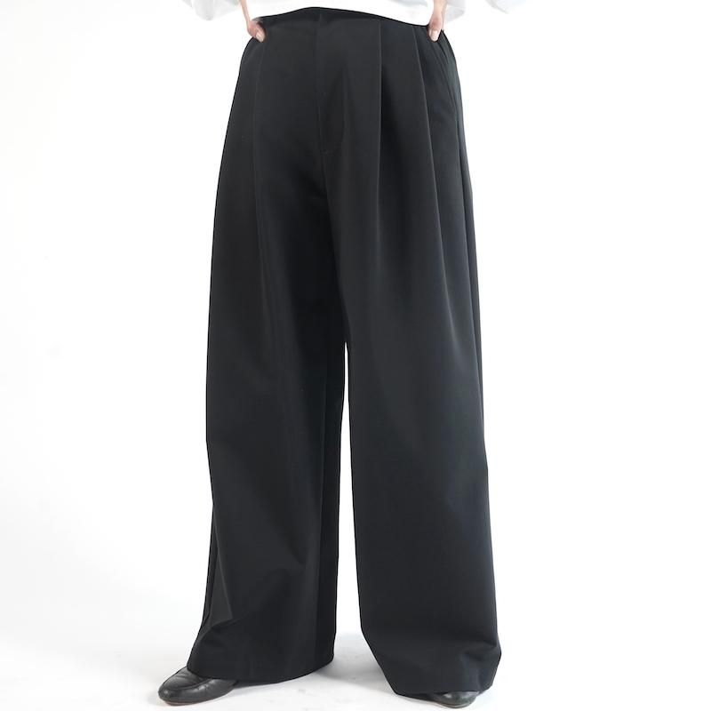 <img class='new_mark_img1' src='https://img.shop-pro.jp/img/new/icons6.gif' style='border:none;display:inline;margin:0px;padding:0px;width:auto;' />[Graphpaper] եڡѡ Compact Ponte Two Tuck Wide (BLACK)