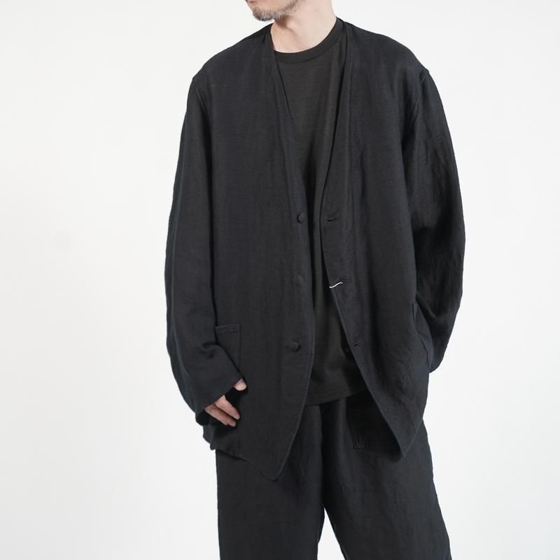 COMOLI] コモリ リネンサテン ノーカラージャケット | INS