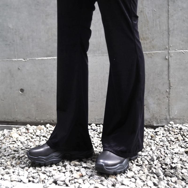 PHEENY] フィーニー Sheer velour layered pants(BLACK)