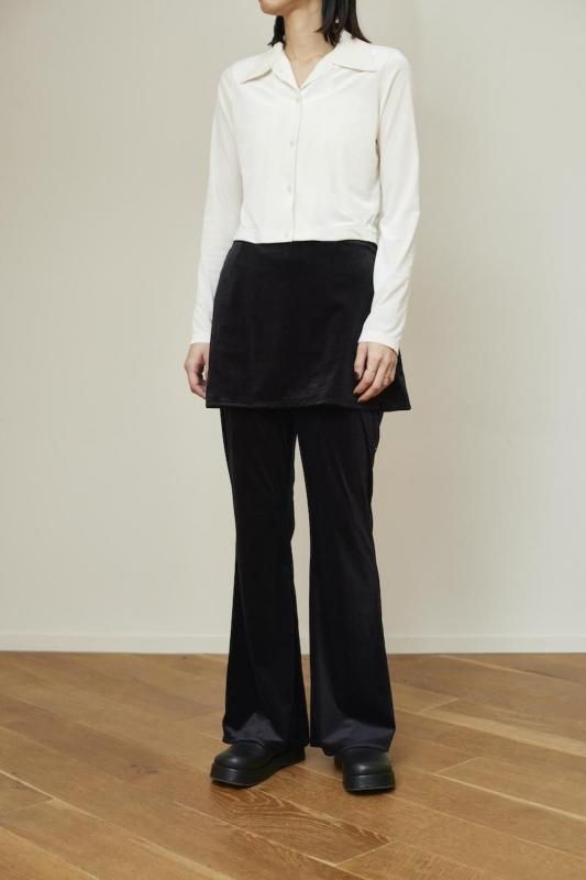 パンツ pheeny Sheer velour layered pants PHEENY] フィーニー Sheer velour layered pants(BLACK)