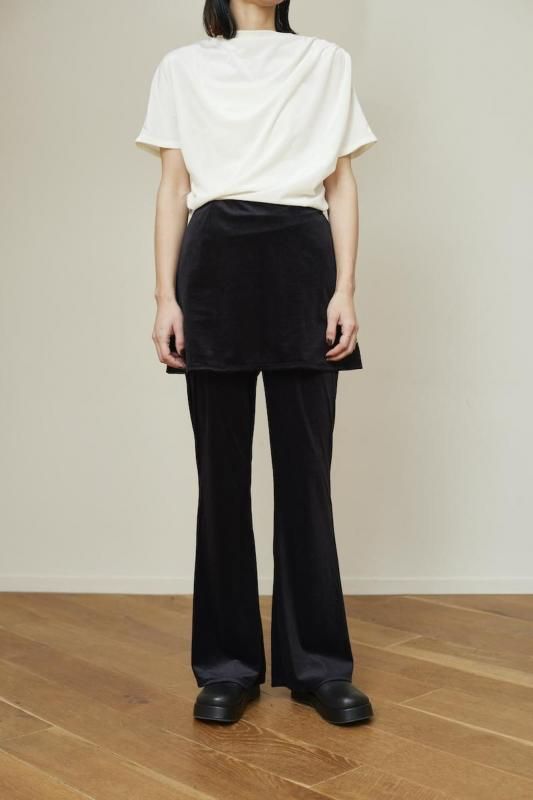 パンツ pheeny Sheer velour layered pants PHEENY] フィーニー Sheer velour layered pants(BLACK)