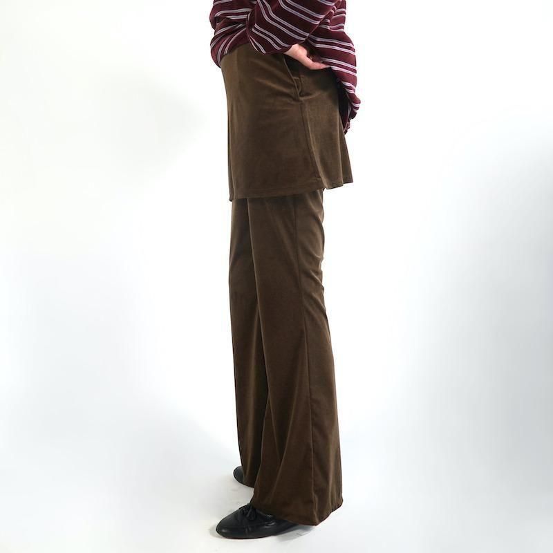 パンツ pheeny Sheer velour layered pants PHEENY] フィーニー Sheer velour layered pants(BLACK)