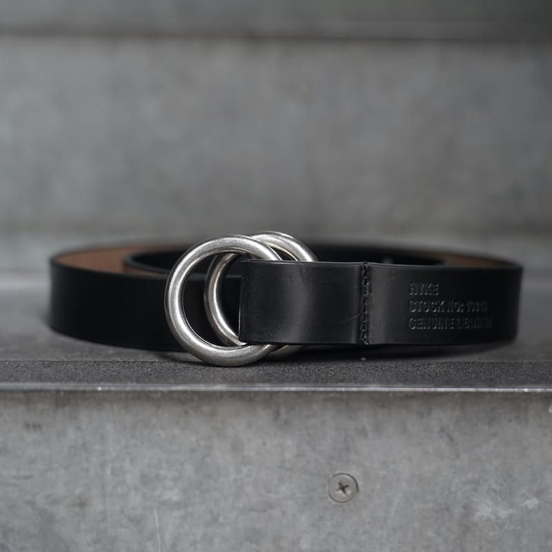 【HYKE】リング付きレザー ベルト 黒 HYKE】リング付きレザー ベルト 黒 HYKE】リング付きレザー