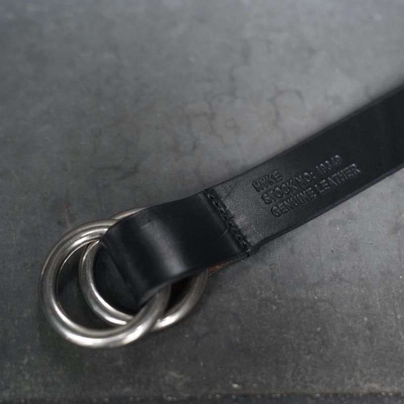 HYKE] ハイク LEATHER RING BELT(BLACK)