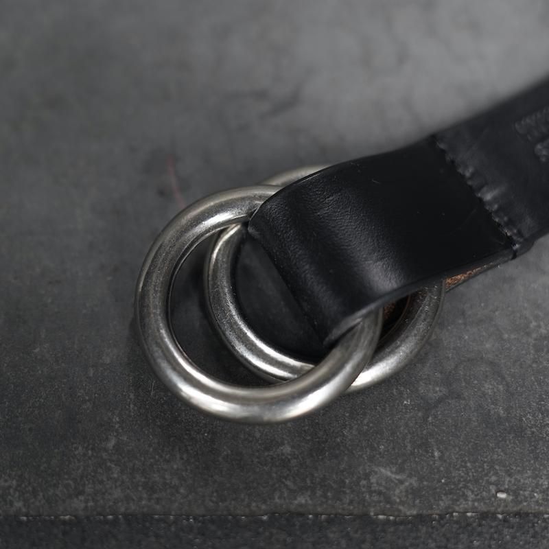 HYKE] ハイク LEATHER RING BELT(BLACK)