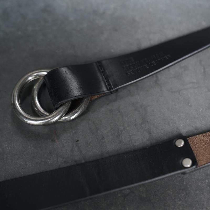 HYKE] ハイク LEATHER RING BELT(BLACK)
