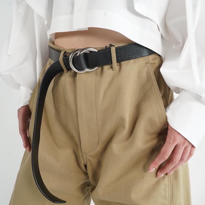 HYKE] ハイク LEATHER RING BELT(BLACK)