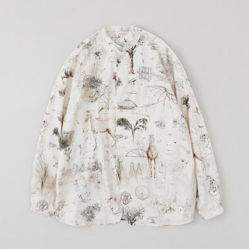 NICENESS] ナイスネス V.CHAD / PRINTED NARROW COLLAR SHIRT