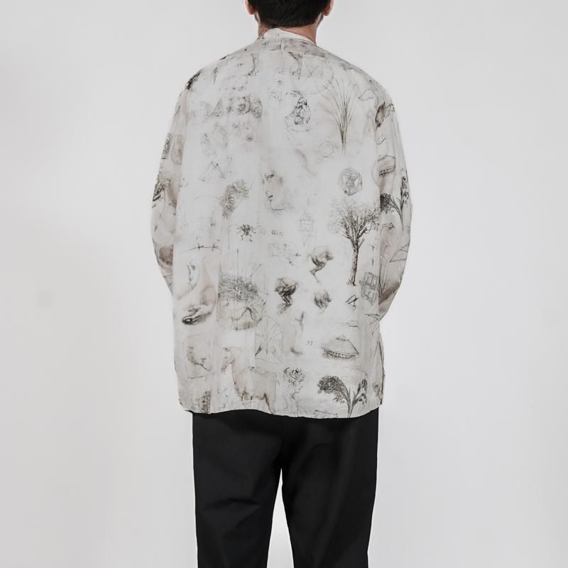 新作NICENESS V.CHAD COLLAR SHIRT JACKET M NICENESS] ナイスネス V.CHAD / PRINTED NARROW COLLAR SHIRT