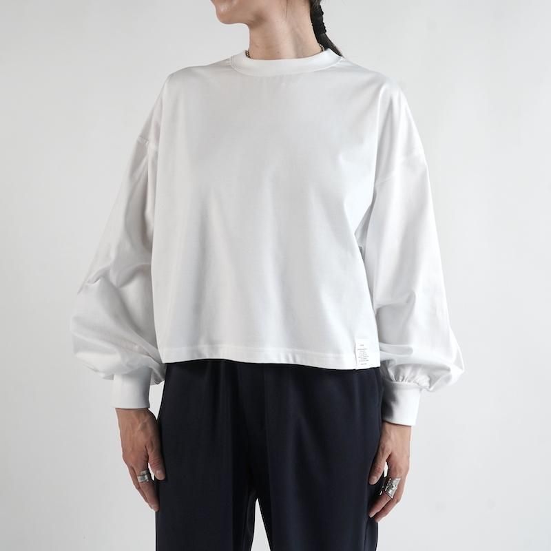 <img class='new_mark_img1' src='https://img.shop-pro.jp/img/new/icons6.gif' style='border:none;display:inline;margin:0px;padding:0px;width:auto;' /> [HYKE] ϥ CROPPED LONG-SLV TEE / BIG FIT(WHITE)