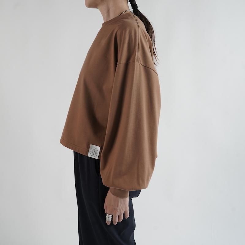 HYKE] ハイク CROPPED LONG-SLV TEE / BIG FIT(COYOTE BROWN)