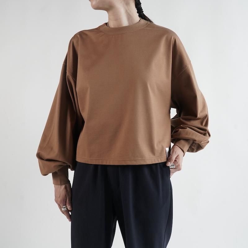 <img class='new_mark_img1' src='https://img.shop-pro.jp/img/new/icons50.gif' style='border:none;display:inline;margin:0px;padding:0px;width:auto;' /> [HYKE] ϥ CROPPED LONG-SLV TEE / BIG FIT(COYOTE BROWN)