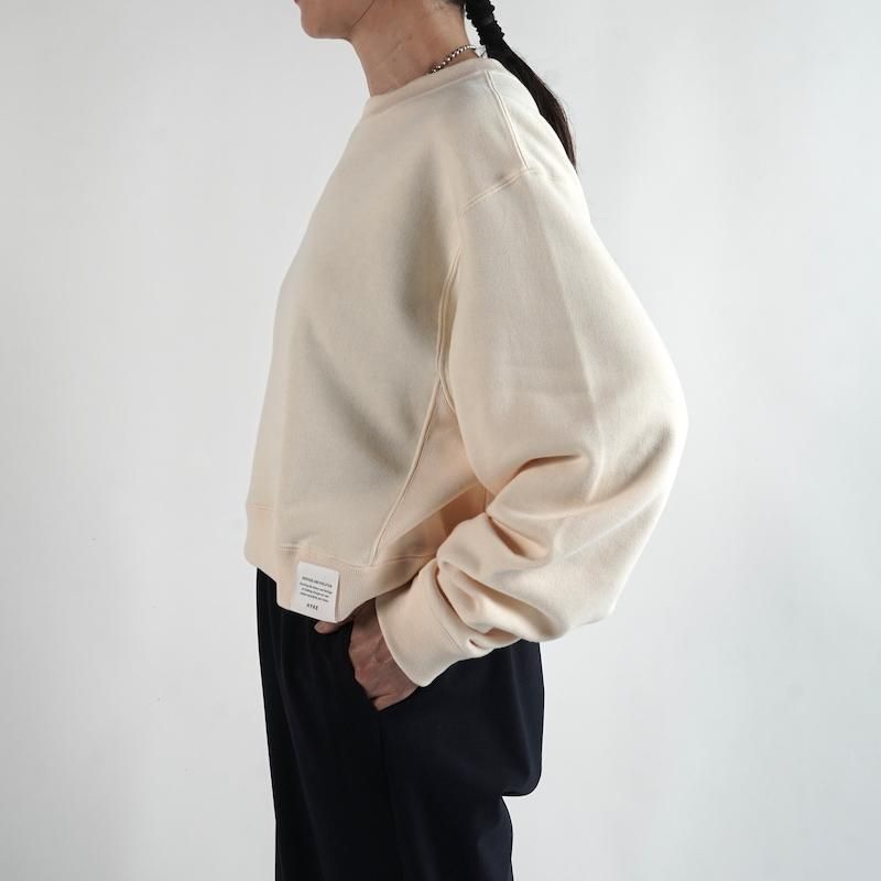 HYKE] ハイク CROPPED SWEAT SHIRT (CREAM)