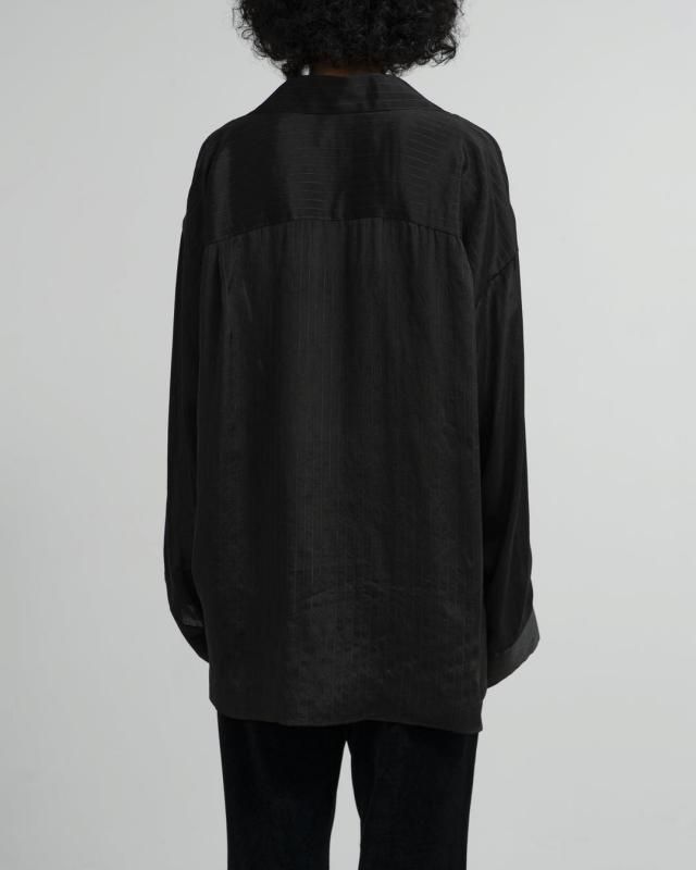 OHGA Skipper blouse スキッパーブラウス CLEL】Herringbone TR Side Lace Skipper Shirt /ヘリンボーンTR
