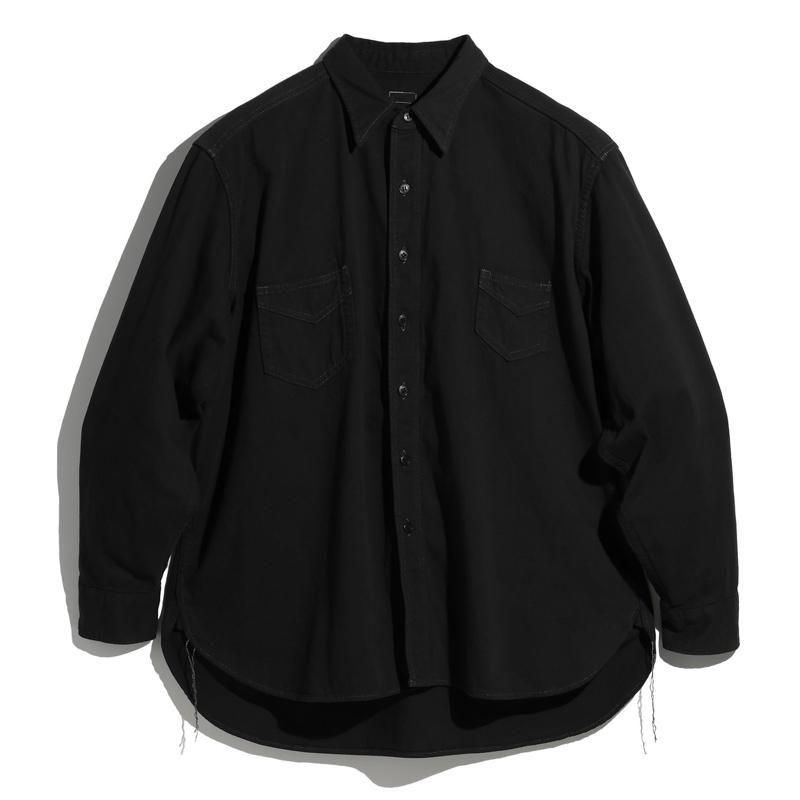 <img class='new_mark_img1' src='https://img.shop-pro.jp/img/new/icons50.gif' style='border:none;display:inline;margin:0px;padding:0px;width:auto;' />[FOUNDOUR]ե DENIM SHIRT (BLACK)