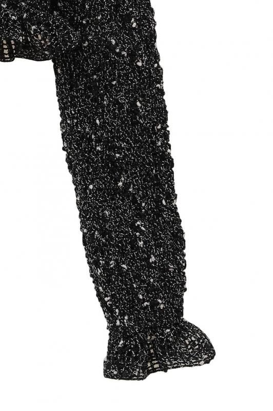 CLANE MIX MESH GATHER SHIRT ブラック 1 CLANE] クラネ MIX MESH GATHER SHIRT(BLACK)