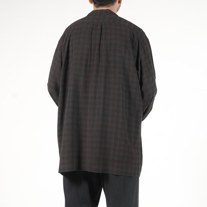 OP COLLLAR SHIRTS RAYON強撚 BRCHECK レーヨン 3 MAATEE&SONS OP COLLLAR SHIRTS RAYON強撚 BRCHECK - DIMPLE