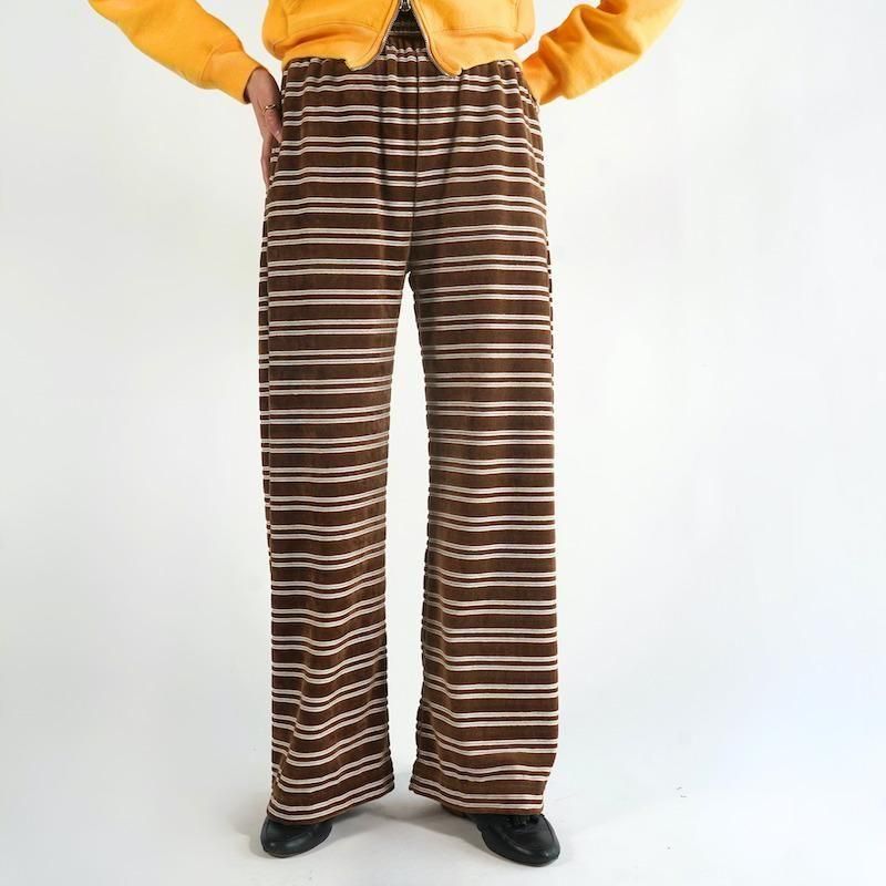 <img class='new_mark_img1' src='https://img.shop-pro.jp/img/new/icons50.gif' style='border:none;display:inline;margin:0px;padding:0px;width:auto;' />[PHEENY] եˡ Velvet border wide pants(BROWN)