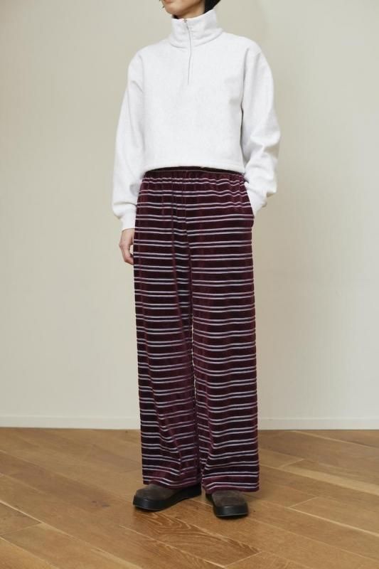 PHEENY] フィーニー Velvet border wide pants(BURGUNDY)