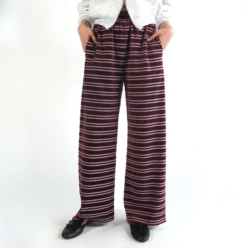 <img class='new_mark_img1' src='https://img.shop-pro.jp/img/new/icons6.gif' style='border:none;display:inline;margin:0px;padding:0px;width:auto;' />[PHEENY] եˡ Velvet border wide pants(BURGUNDY)