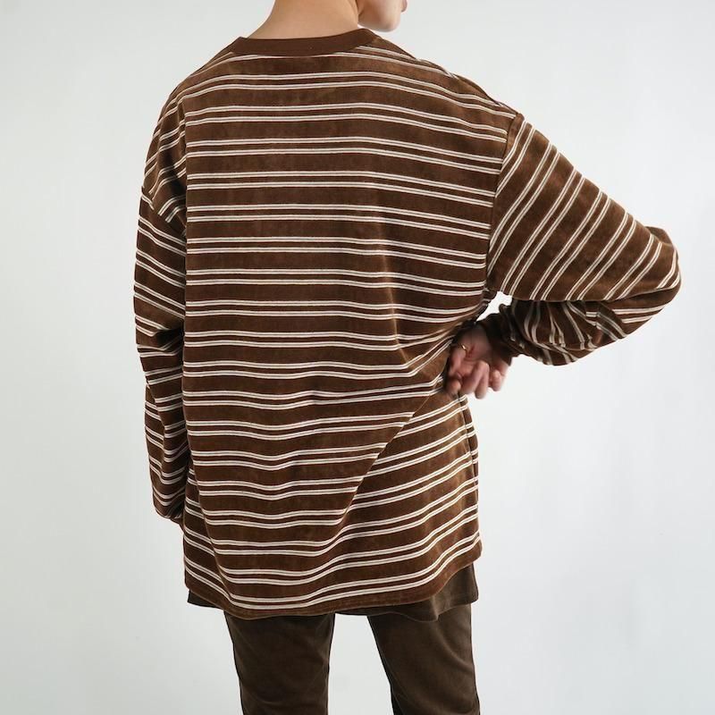 PHEENY] フィーニー Velvet border L/S(BROWN)