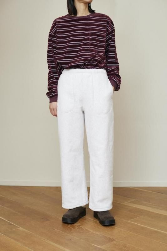 トップス PHEENY/VELOURS BORDER L/S(BURGUNDY) PHEENY] フィーニー Velvet border L/S(BURGUNDY)