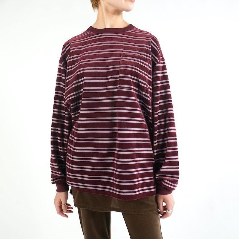 <img class='new_mark_img1' src='https://img.shop-pro.jp/img/new/icons6.gif' style='border:none;display:inline;margin:0px;padding:0px;width:auto;' />[PHEENY] եˡ Velvet border L/S(BURGUNDY)