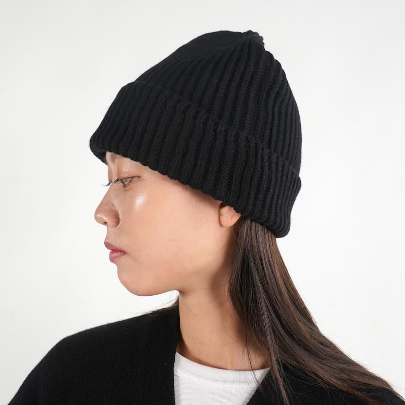 帽子 HYKE 25AW RIBBED KNIT WOOL BEANIE RIBBED KNIT WOOL BEANIE
