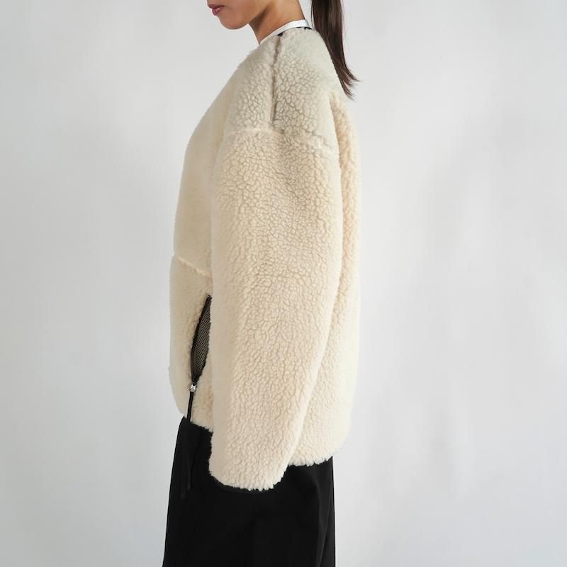 【KK】＜HYKE＞FAUX SHEARLING COAT ホワイト HYKE] ハイク FAUX SHEARLING JACKET(WHITE)