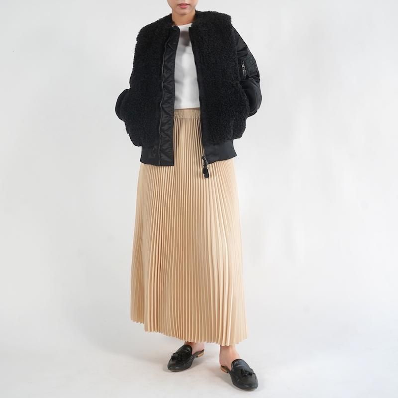 HYKE] ハイク FAUX SHEARLING TYPE MA-1 JACKET(BLACK)