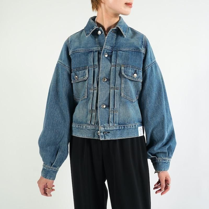 <img class='new_mark_img1' src='https://img.shop-pro.jp/img/new/icons6.gif' style='border:none;display:inline;margin:0px;padding:0px;width:auto;' /> [HYKE] ϥ BALLOON SLEEVE DENIM JK / TYPE2 REGULAR FIT(USED WASH BLUE)