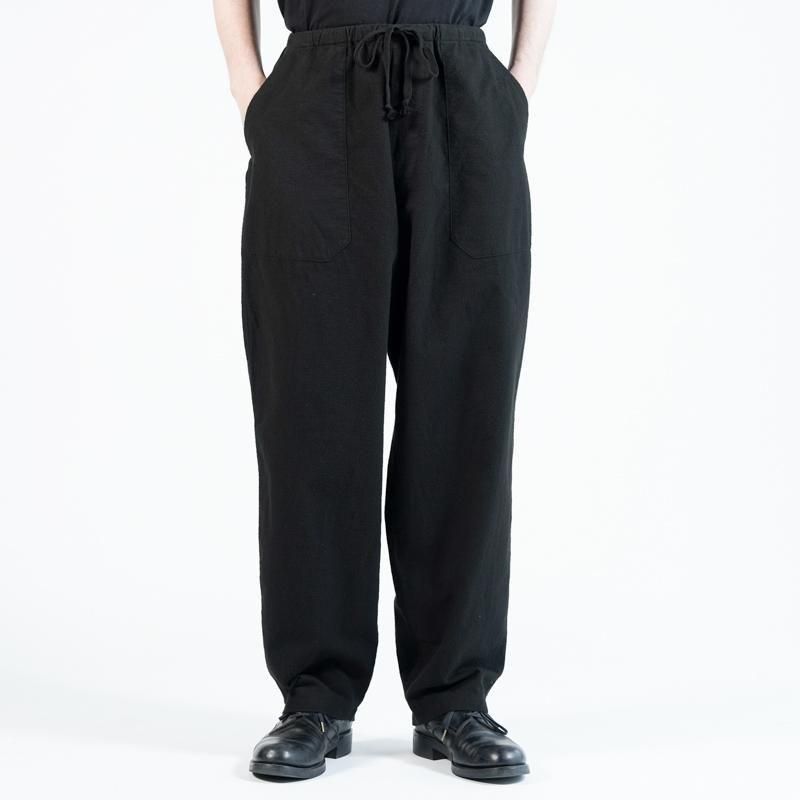 25AW新品未使用品COMOLIコモリ　コットンネルテーパードパンツ3 COMOLI | コットンネルテーパードパンツ（black）- BARD