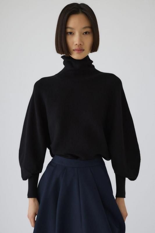 リムアーク　Pattern knitting cotton knit 36 黒 リムアーク Pattern knitting cotton knit 36 黒