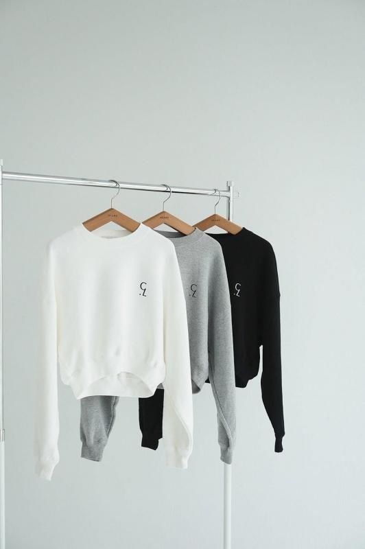 CLANE] クラネ LOGO SHORT SWEAT TOPS(GRAY)