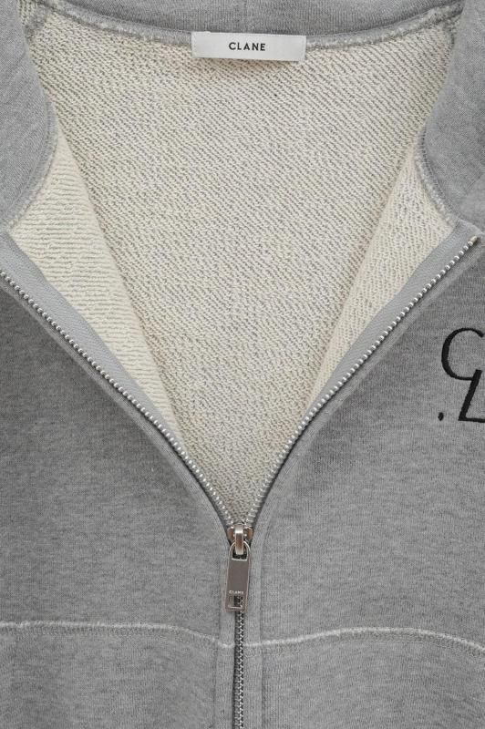 CLANE] クラネ LOGO COMPACT ZIP UP HOODIE(GRAY)