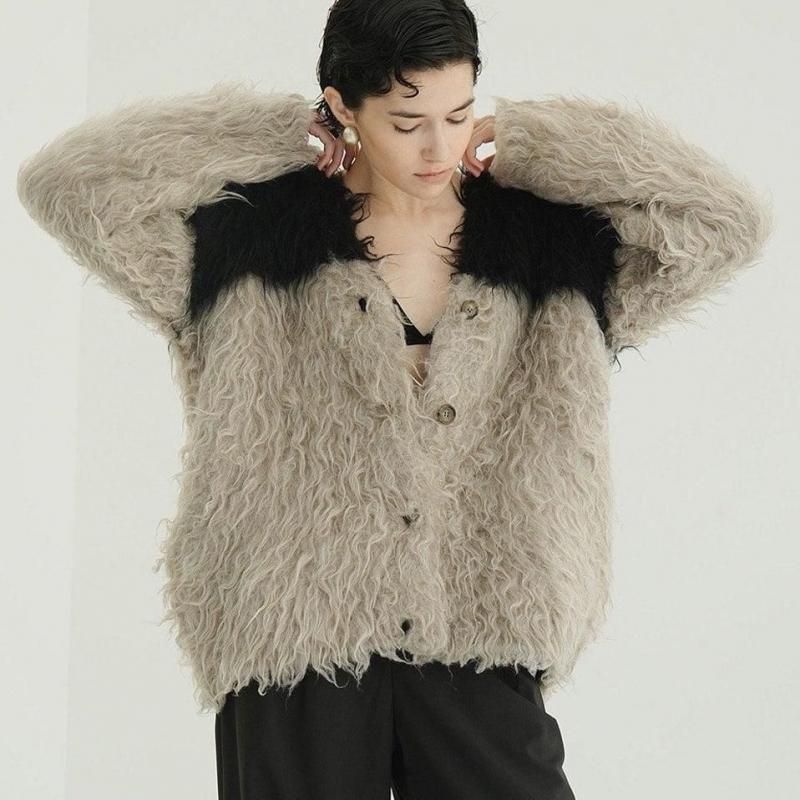 <img class='new_mark_img1' src='https://img.shop-pro.jp/img/new/icons6.gif' style='border:none;display:inline;margin:0px;padding:0px;width:auto;' /> [CLANE]  BI COLOR SHAGGY KNIT CARDIGAN(MIX)