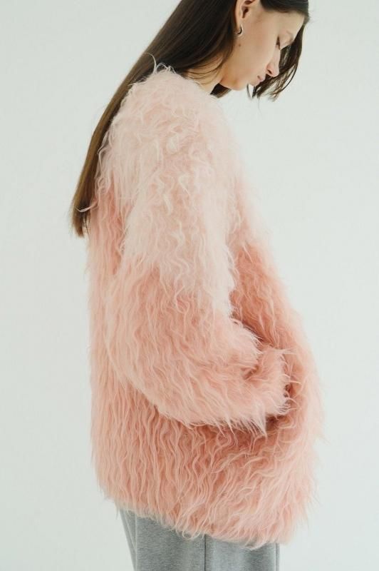 clane SHAGGY SHORT KNIT CARDIGAN ピンク 1 CLANE - シャギ― ショートカーディガン - SHAGGY SHORT KNIT